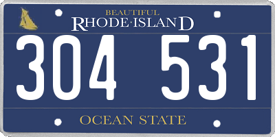 RI license plate 304531