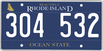 RI license plate 304532