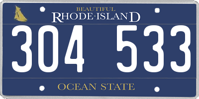RI license plate 304533