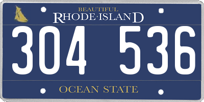 RI license plate 304536