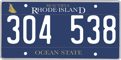 RI license plate 304538