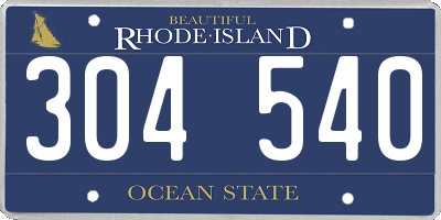 RI license plate 304540