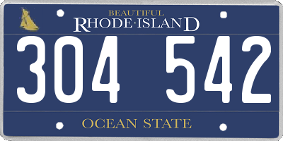 RI license plate 304542