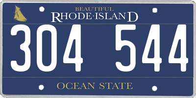 RI license plate 304544
