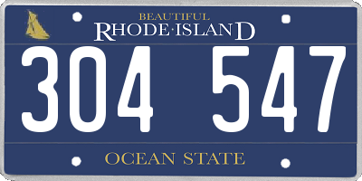 RI license plate 304547