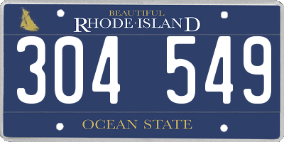 RI license plate 304549
