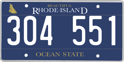 RI license plate 304551