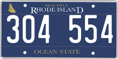 RI license plate 304554