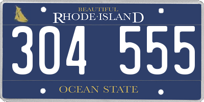 RI license plate 304555