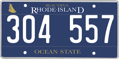 RI license plate 304557