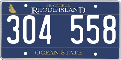 RI license plate 304558
