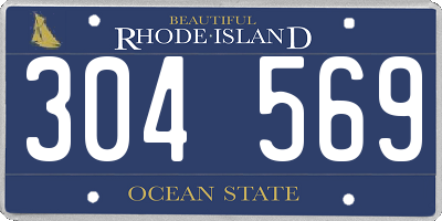 RI license plate 304569