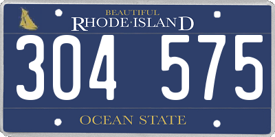 RI license plate 304575