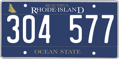 RI license plate 304577