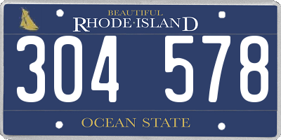 RI license plate 304578