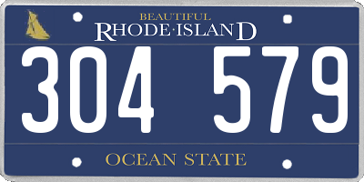 RI license plate 304579