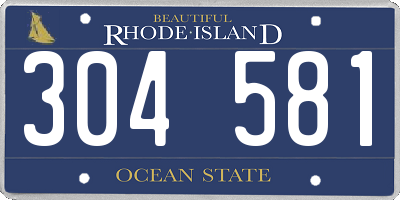 RI license plate 304581