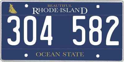 RI license plate 304582