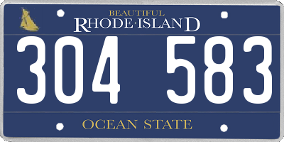 RI license plate 304583