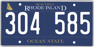RI license plate 304585