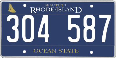 RI license plate 304587