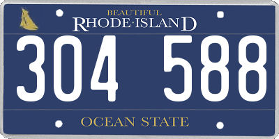 RI license plate 304588