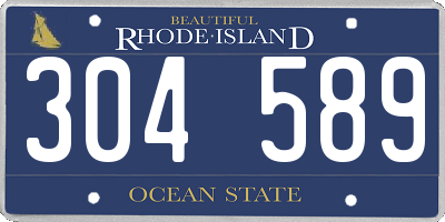RI license plate 304589