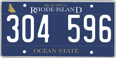 RI license plate 304596