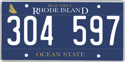 RI license plate 304597