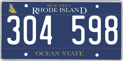 RI license plate 304598