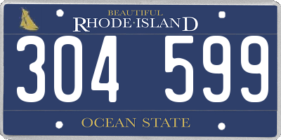 RI license plate 304599