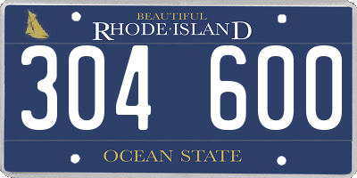 RI license plate 304600
