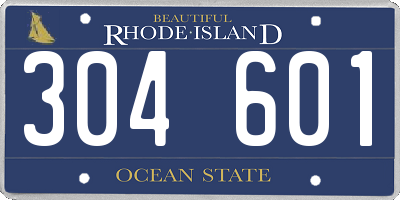 RI license plate 304601