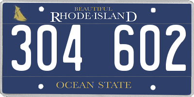 RI license plate 304602