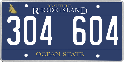 RI license plate 304604