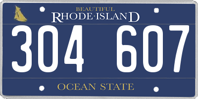 RI license plate 304607
