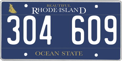 RI license plate 304609