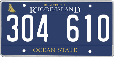 RI license plate 304610