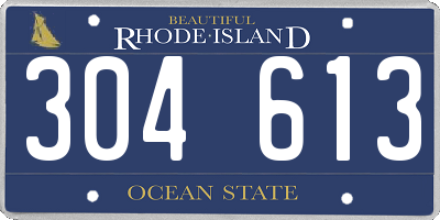 RI license plate 304613