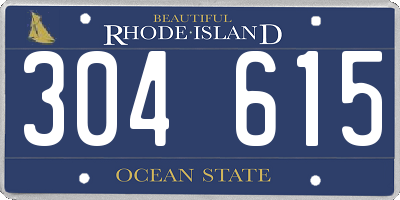 RI license plate 304615