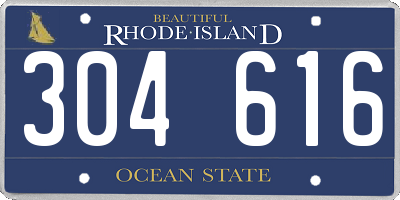 RI license plate 304616