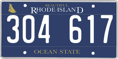 RI license plate 304617