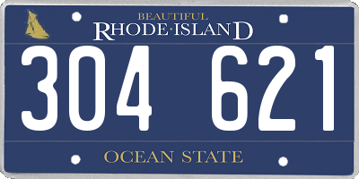 RI license plate 304621