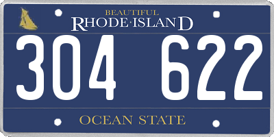 RI license plate 304622