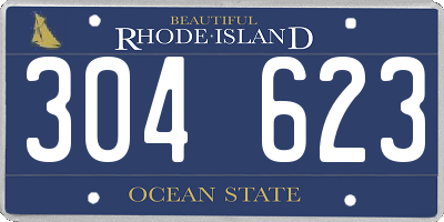 RI license plate 304623