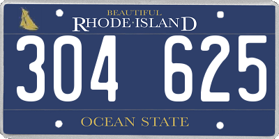 RI license plate 304625