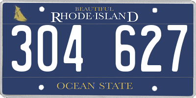 RI license plate 304627