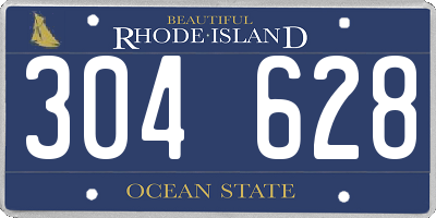 RI license plate 304628