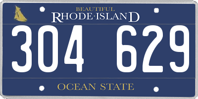 RI license plate 304629