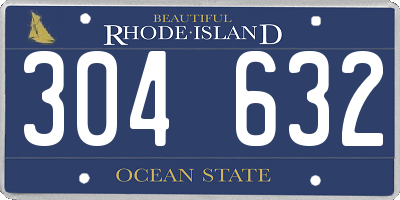 RI license plate 304632